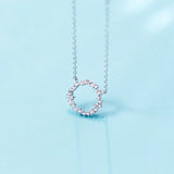 MloveAcc 925 Silver Luminous Round Circle Pendant Necklace Women
