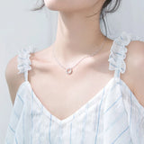 MloveAcc 925 Silver Luminous Round Circle Pendant Necklace Women