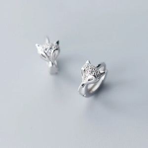 MloveAcc Fox Hoop Earrings 925 Silver Women Jewelry