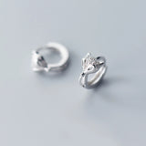 MloveAcc Fox Hoop Earrings 925 Silver Women Jewelry