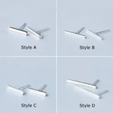 MloveAcc 925 Silver Square Bar Earrings Minimalist Style