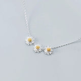 MloveAcc Sterling Silver Daisy Flower Pendant Necklace for Women