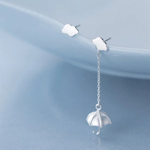 MloveAcc 925 Silver Asymmetry Tassel Earrings for Women