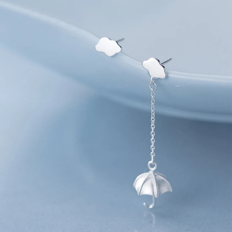 MloveAcc 925 Silver Asymmetry Tassel Earrings for Women