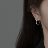 MloveAcc 925 Sterling Silver Round Hoop Earrings for Women
