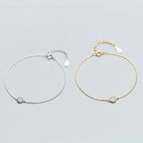 925 Sterling Silver CZ Eye Bead Charm Bracelet for Women