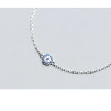 925 Sterling Silver CZ Eye Bead Charm Bracelet for Women