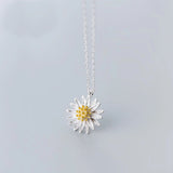 925 Silver Daisy Flower Pendant Necklace for Women S925 Silver Jewelry