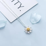925 Silver Daisy Flower Pendant Necklace for Women S925 Silver Jewelry