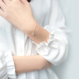 MloveAcc Small Cube Charm Chain Link Bracelets for Women