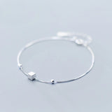 MloveAcc Small Cube Charm Chain Link Bracelets for Women