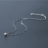 MloveAcc 925 Sterling Silver Single CZ Pendant Necklace