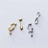 MloveAcc 925 Silver Droplet Stud Earrings Jewelry Gift