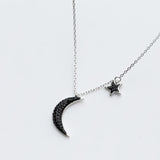 MloveAcc Moon & Star Tales Pendant Necklace 925 Silver