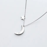 MloveAcc Moon & Star Tales Pendant Necklace 925 Silver