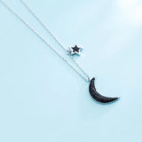 MloveAcc Moon & Star Tales Pendant Necklace 925 Silver