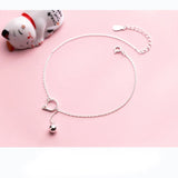 MloveAcc 925 Silver Tassel Bell Charm Anklet