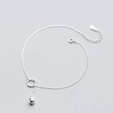 MloveAcc 925 Silver Tassel Bell Charm Anklet