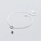 MloveAcc 925 Silver Tassel Bell Charm Anklet