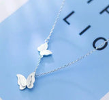 MloveAcc 925 Silver Sweet Butterfly Pendant Necklaces