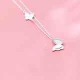 MloveAcc 925 Silver Sweet Butterfly Pendant Necklaces