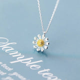 MloveAcc Daisy Flower Necklace 925 Sterling Silver Birthday Gift