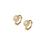 MloveAcc Sterling Silver CZ Flower Hoop Earrings Winter Jewelry