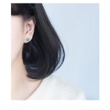 MloveAcc Green Enamel Snowflake Stud Earring 925 Sterling Silver Small