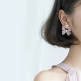 S925 Sterling Silver Butterfly Drop Earrings