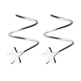 MloveAcc 925 Silver Women Earrings Star Spiral Stud Earring