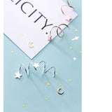 MloveAcc 925 Silver Women Earrings Star Spiral Stud Earring