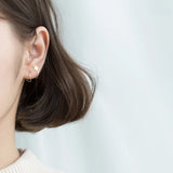 MloveAcc 925 Silver Women Earrings Star Spiral Stud Earring