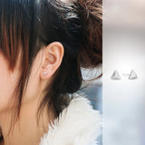 925 Silver Triangle Stud Earrings Women