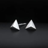 925 Silver Triangle Stud Earrings Women
