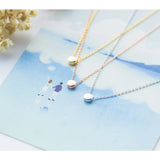 925 Silver Glossy Mini Round Pendant Necklace Office Party Jewelry Teen Gift