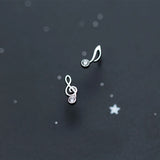MloveAcc 925 Sterling Silver Music Note Stud Earrings