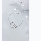 MloveAcc 925 Silver Double Loop Linked Bracelet