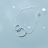 MloveAcc 925 Silver Double Loop Linked Bracelet