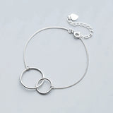 MloveAcc 925 Silver Double Loop Linked Bracelet