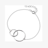 MloveAcc 925 Silver Double Loop Linked Bracelet