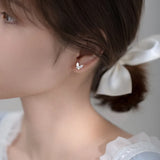 925 Sterling Silver Crystal Butterfly Stud Earring Anti-Allergy Ear Pin