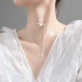 MloveAcc 925 Silver Daisy Necklace Droplet Pendant Women