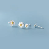MloveAcc 925 Silver Daisy Flower Stud Earrings for Women