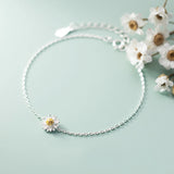 Real 925 Sterling Silver Darling Daisy Chain Bracelet Women Jewelry