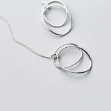 925 Silver Round Circle Drop Earrings for Women