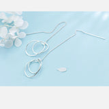 925 Silver Round Circle Drop Earrings for Women