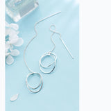 925 Silver Round Circle Drop Earrings for Women