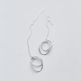 925 Silver Round Circle Drop Earrings for Women