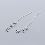 MloveAcc 925 Sterling Silver Heart Charm Chain Earrings