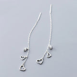 MloveAcc 925 Sterling Silver Heart Charm Chain Earrings